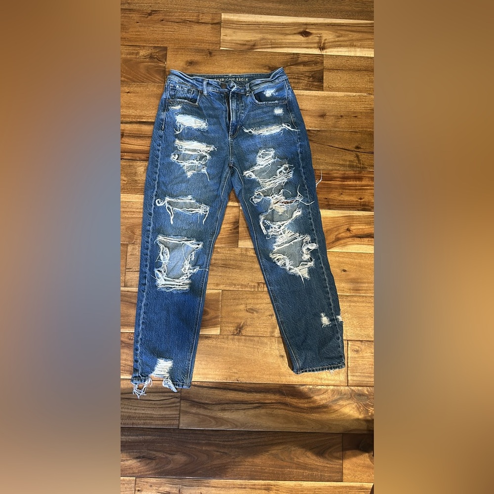Men's Distressed Blue Jeans